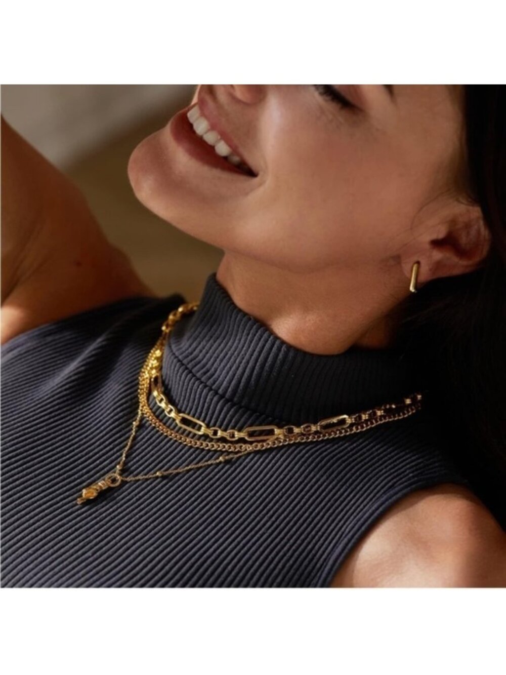 Gold 18k Gold Plated Chain Necklace - Picture 3 of 4